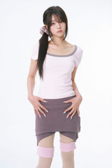 Deep Square-Neck Soft Top (POWDER PINK)