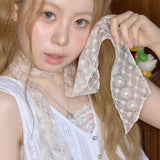 floral slim scarf pink