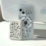 Black - Baby Blackcat Magsafe Phone Case Card Pocket Set