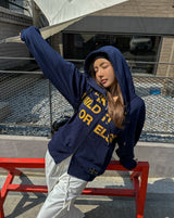 Flag print hoodie zip-up
