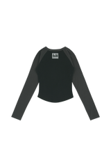 C ラグランロングスリーブTシャツ_ブラック