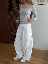 Side panel nylon banding pants(5color)