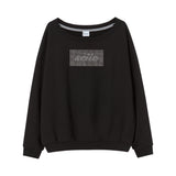 トゥインクルオフショルダースウェットシャツ ブラック
