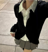 Mousse Modern Basic Simple Knit Cardigan