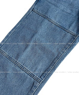 Rich Double Knee Patch Straight Denim