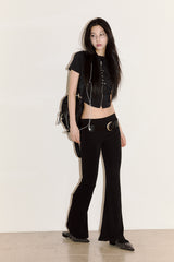 Slim lap bootcut pants