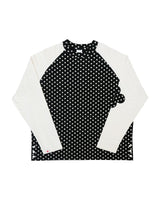patched raglen t-shirts / black