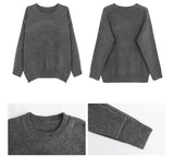 Wool charcoal oversized knit pants two-piece set