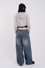 Sunrise strap damage denim pants