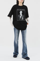 (W) Greyish Low Bootscut Denim