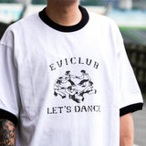 ディストレストバンブーコットンプリントTシャツ