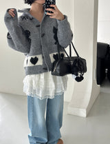 Nyangdeng's nose-dishon tteokbokki knit cardigan