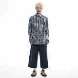 Washed Painted Check Shirt - CHARCOAL