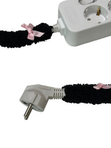 Fuzzy multi-tap_Ribbon_Black (Pink)