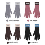Odsd Color Block Finger Hole Knit Gloves - 6Color