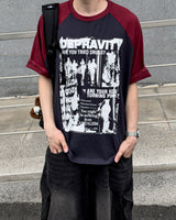 パンク ラグラン 半袖Tシャツ