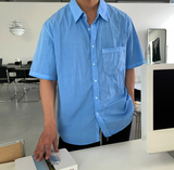  Wegner Nylon Pigment Overfit Short Sleeve Shirt