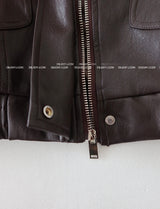 leather oversized fit vest jacket