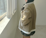 (100% SHEEPSKIN🐑🤎) 2 COLORS キュートフェミニンバターセミショートマウンテンコート