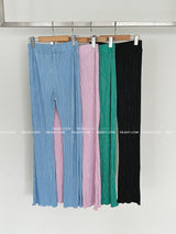 Pleated Slim Long Bootcut Pants