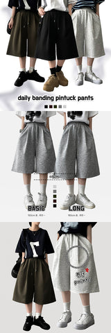 ポイ ピンタック バンディング バミューダショーツ[Basic & long choice]