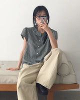 Tinbe Frill Check Short Sleeve Shirt