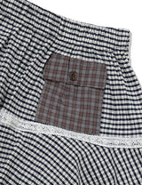 CANCAN CHECKERED MIX SKIRT(NAVY)
