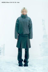 Detachable Muffler Down Jacket / Charcoal