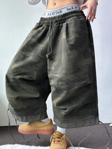 STRAP🪢 MILITARY CAMOUFLAGE PARACHUTE BERMUDA 🩶🖤💚2COLOR