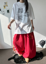 ゴッド ウォー シルバー グラフィック オーバーサイズ Tシャツ 3カラー
