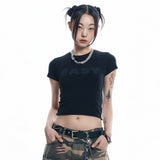 EASY See-through Crop Short Sleeve - Black