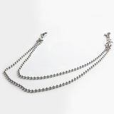 SVC-512 WEi Donghan Worn Double Dog Tag Silver Fashion Pants Chain
