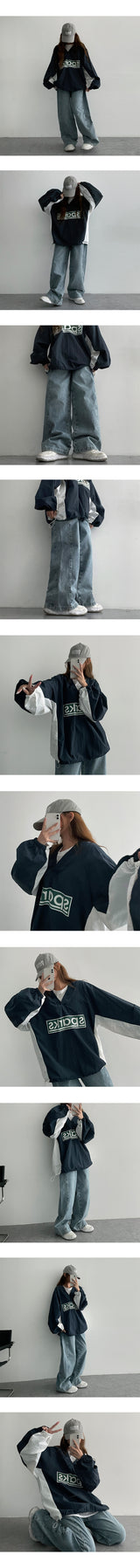 [3-tier length][S–3XL] ケッジウォッシングインシジョンサイドタックワイドデニムパンツ (4 colors)