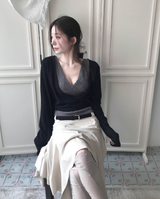 パイパンチングラップレイヤーニット