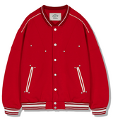 LINE STUD BASEBALL JACKET - RED