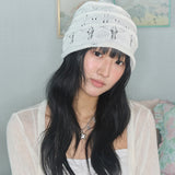 nostalgic knit beanie white