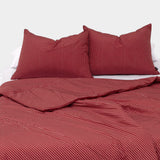 Dust-Free Classic Stripe - Red Duvet Cover - K size