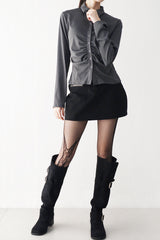 Natty Line Shirring Shirt