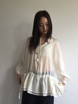 Pane see-through blouse (2color)
