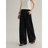 loose-fit high-waisted straight denim pants