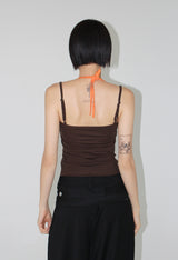 [with cup] TWO TONE HALTER TOP