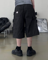 Lyn Pinstripe Carpenter Bermuda Pants
