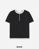 Clo Layered Buckle Short Sleeve T