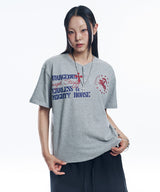 ホースレタリングヘンリーネッククロップドTシャツ