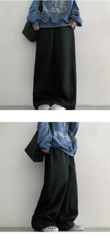 [3-length][S–3XL]NIT カットワイドスウェットパンツ (3 colors)