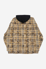 Pana over hooded check padded shirt