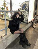 Trimmed Fur Leather Mustang + Knit