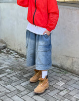 Big Cargo Wide Denim Shorts