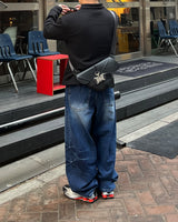 DV Embossed Balloon Denim Pants