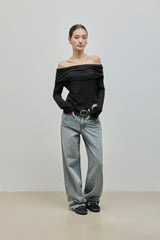 Buckle Denim Pants
